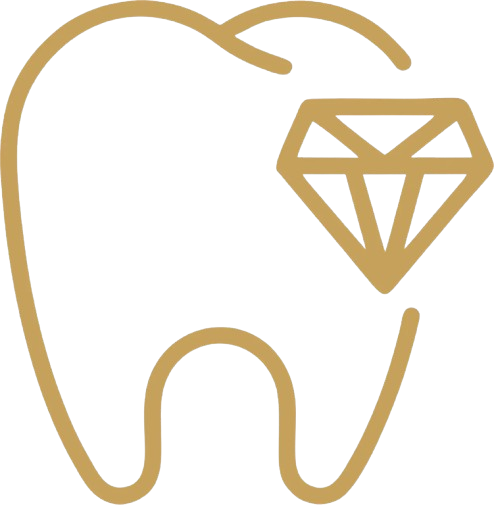 Dente con diamante, simbolo di Odontoiatria Estetica a Passo Corese